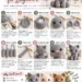 Numbered step-by-step panels showing how to crochet an amigurumi cat, from the magic ring through the head and body to the finished cat