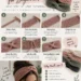 Numbered step-by-step panels showing how to crochet a headband in back loop ribbing, from the first row to the joined band