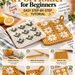 Green and mustard crochet pot holders with daisy motifs on a kitchen counter, with six numbered steps for making one