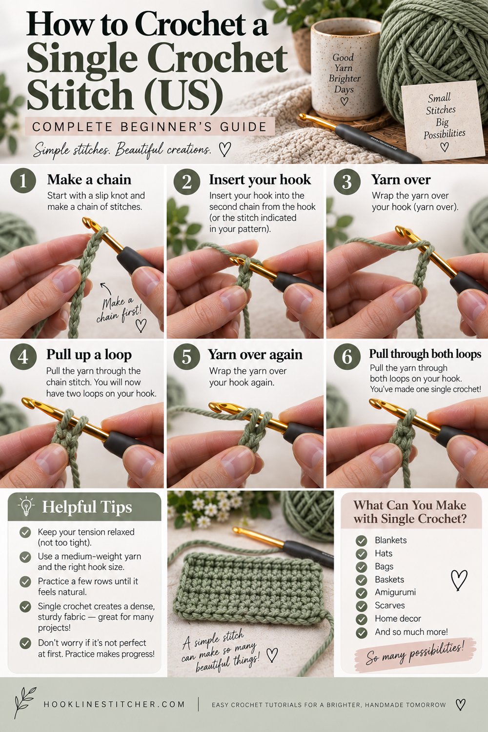 How to Crochet a Single Crochet Stitch (US): Complete Beginner’s Guide